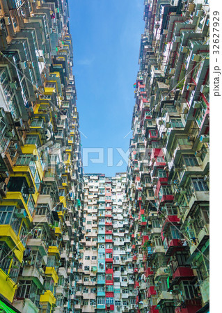 Colorful crowded apartment in hong kong china Colorful crowded apartment in hong kong china 32627929