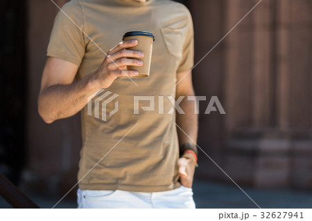 Youthful guy is spending free time on street 32627941