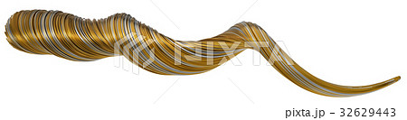 3d illustration of twisting gold and steel wires 32629443