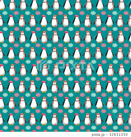 christmas background with Polar penguins 32631350