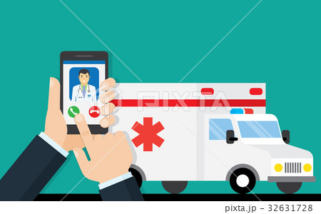 call ambulance car via mobile phone 32631728