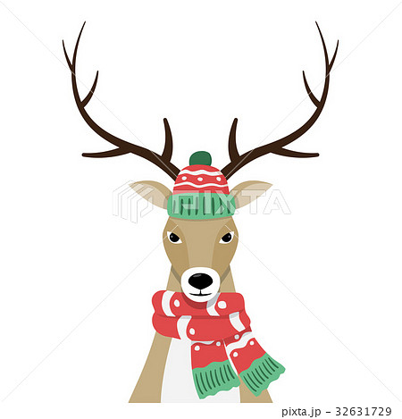 deer in Christmas hat, and scarf. 32631729