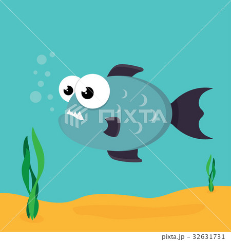 Piranha Fish Vector Illustrationのイラスト素材