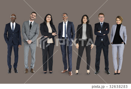 Diverse Business People Set Gesture Studio Isolated 32638283