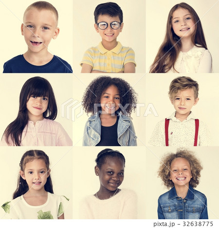 People Set of Diversity Cheerful Kids Studio Collage People Set of Diversity Cheerful Kids Studio Collage 32638775