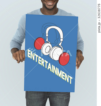 Music entertainment headphones icon graphic 32638776