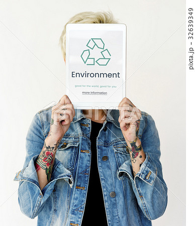 Recycle concept word on a device screen Recycle concept word on a device screen 32639349