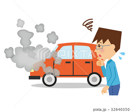 車 故障 男性のイラスト素材