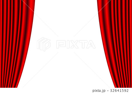 Isolated red curtain 32641592