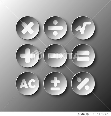 Simple black 3d circle paper of calculator sign 32642052