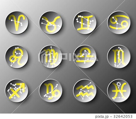Simple black circle paper of zodiac astrology sign 32642053