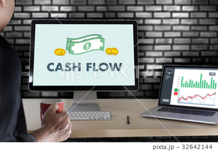 CASH FLOW money Investment and graph chart  32642144