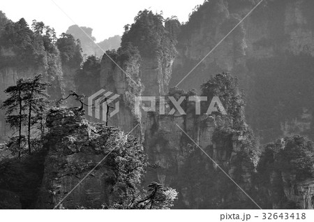 Quartz sandstone pillar in Zhangjiajie in China 32643418