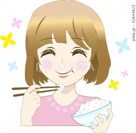 ご飯を食べる女性 32644622