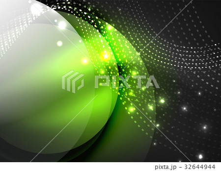 Glowing wave created with particles on dark color 32644944