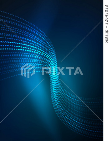 Glowing wave created with particles on dark color 32645023