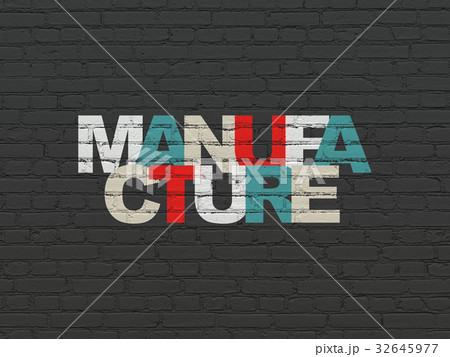Industry concept: Manufacture on wall background Industry concept: Manufacture on wall background 32645977