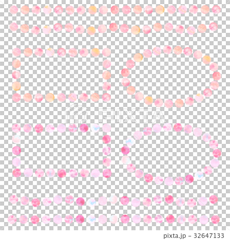 飾り罫＆飾り枠・手描き水彩　水玉 32647133