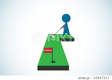 businessman putting golf ball into hole 32647321