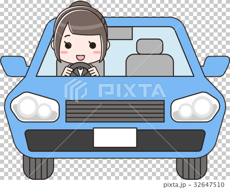 駕駛汽車的衣服的一名婦女 駕駛汽車的衣服的一名婦女 32647510