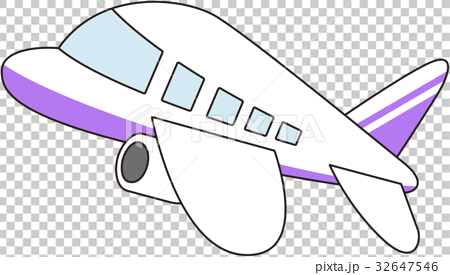 紫の柄が入った飛行機のイラスト素材