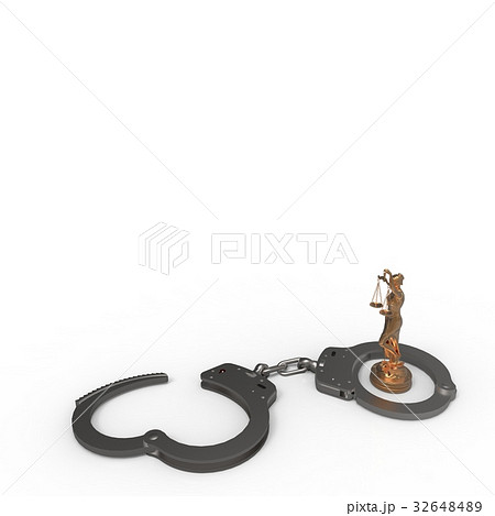 Legal law - scales of justice and handcuffs 3d 32648489