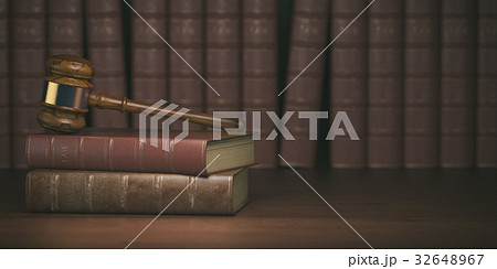 Gavel on the background of vintage lawyer books 32648967