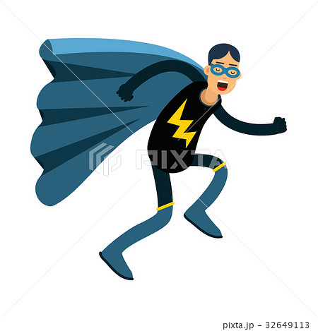 Young masked man in a superhero costume and blue Young masked man in a superhero costume and blue 32649113