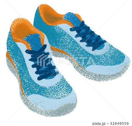 Jogging Shoes Illustration Hand Painted Stock Illustration