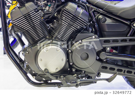 Motorcycle engine close-up detail background 32649772