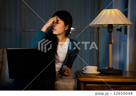girl having high intraocular pressure at night 32650048
