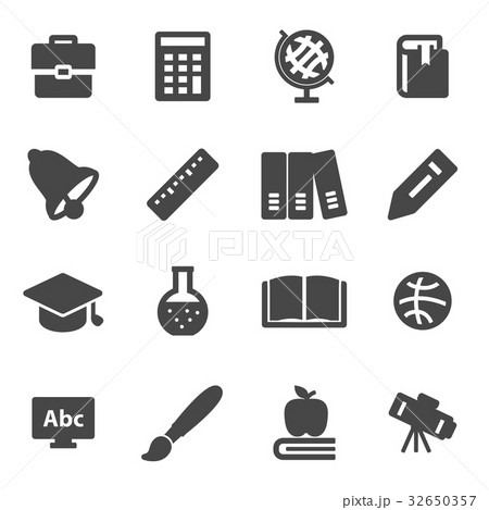 Vector black education icons set Vector black education icons set 32650357