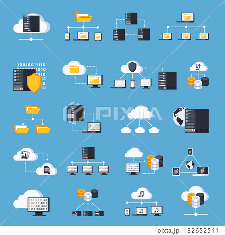 Hosting Services Icons Set 32652544