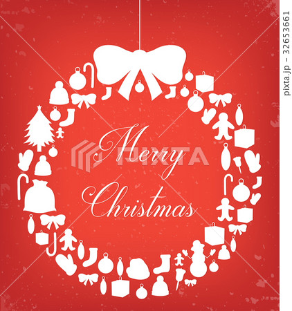 Christmas greeting card with merry christmas and 32653661