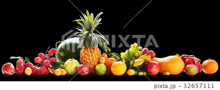 Tropical Fruits and Berry Raw Eating Diet Concept 32657111