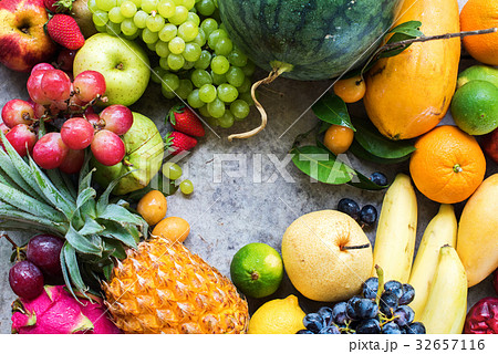 Tropical Fruits Raw Eating Concept Food Dark Tropical Fruits Raw Eating Concept Food Dark 32657116