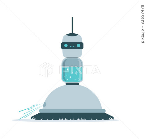Robot sweeping a floor vector Illustration 32657478