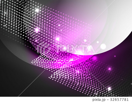 Glowing wave created with particles on dark color 32657781