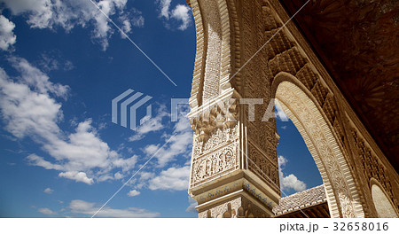 Arches in Islamic (Moorish)  style in Alhambra 32658016