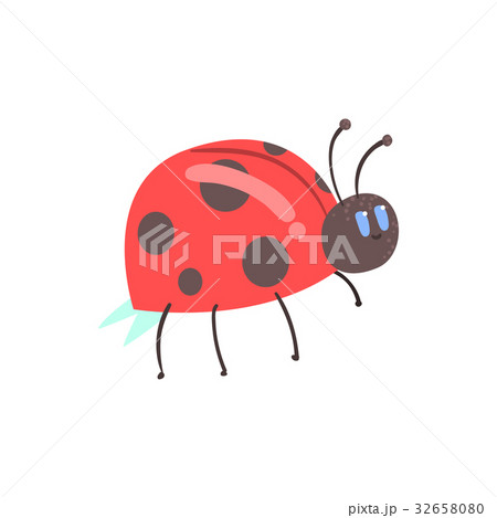 Cute cartoon red ladybug character vector Cute cartoon red ladybug character vector 32658080