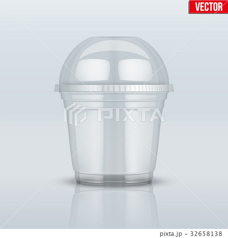 Clear plastic cup with sphere dome cap. 32658138