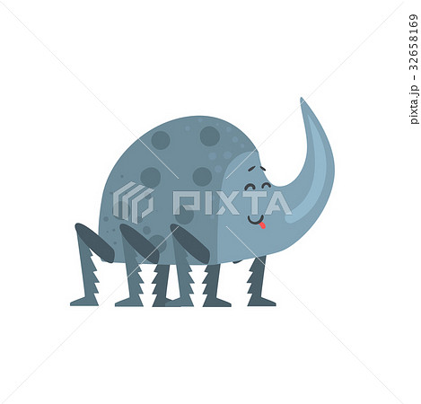 Cute cartoon rhinoceros beetle character vector Cute cartoon rhinoceros beetle character vector 32658169