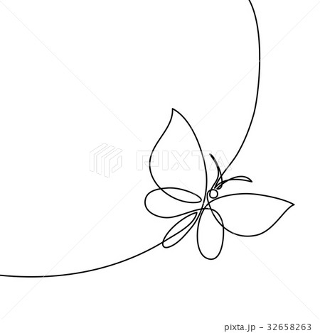 Continuous line butterfly 32658263
