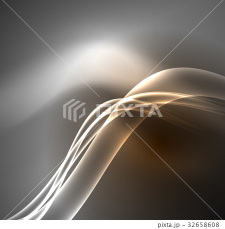 Energy lines, glowing waves in the dark, vector 32658608