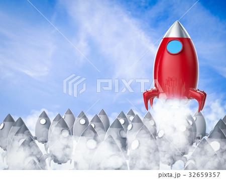 leadership concept with red space shuttle launch leadership concept with red space shuttle launch 32659357