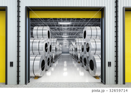rolls of steel sheet in warehouse rolls of steel sheet in warehouse 32659714