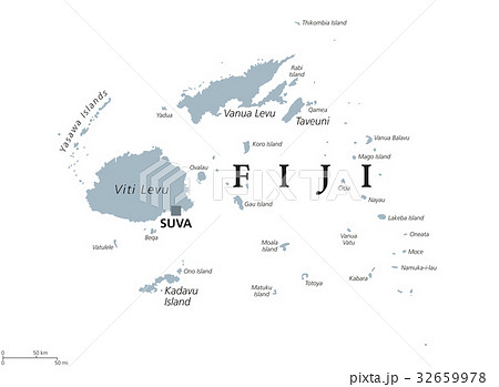 Fiji political map Fiji political map 32659978