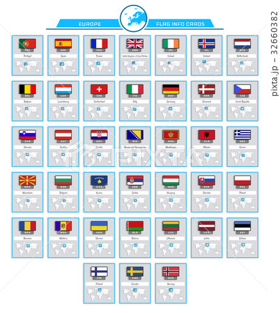 Europe info cards Europe info cards 32660382