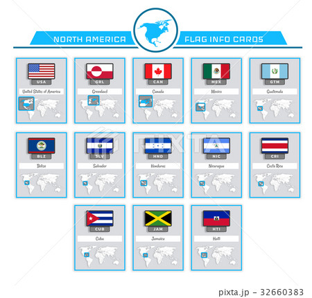 North America info cards North America info cards 32660383