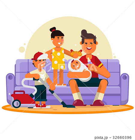 Happy family. Great father spend time with 32660396